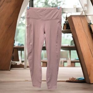 NWT New CRZ YOGA Beige Fleece Lined Leggings w/Pockets Water Resistant Small